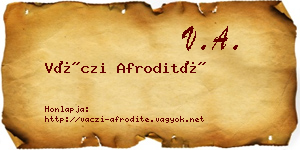 Váczi Afrodité névjegykártya